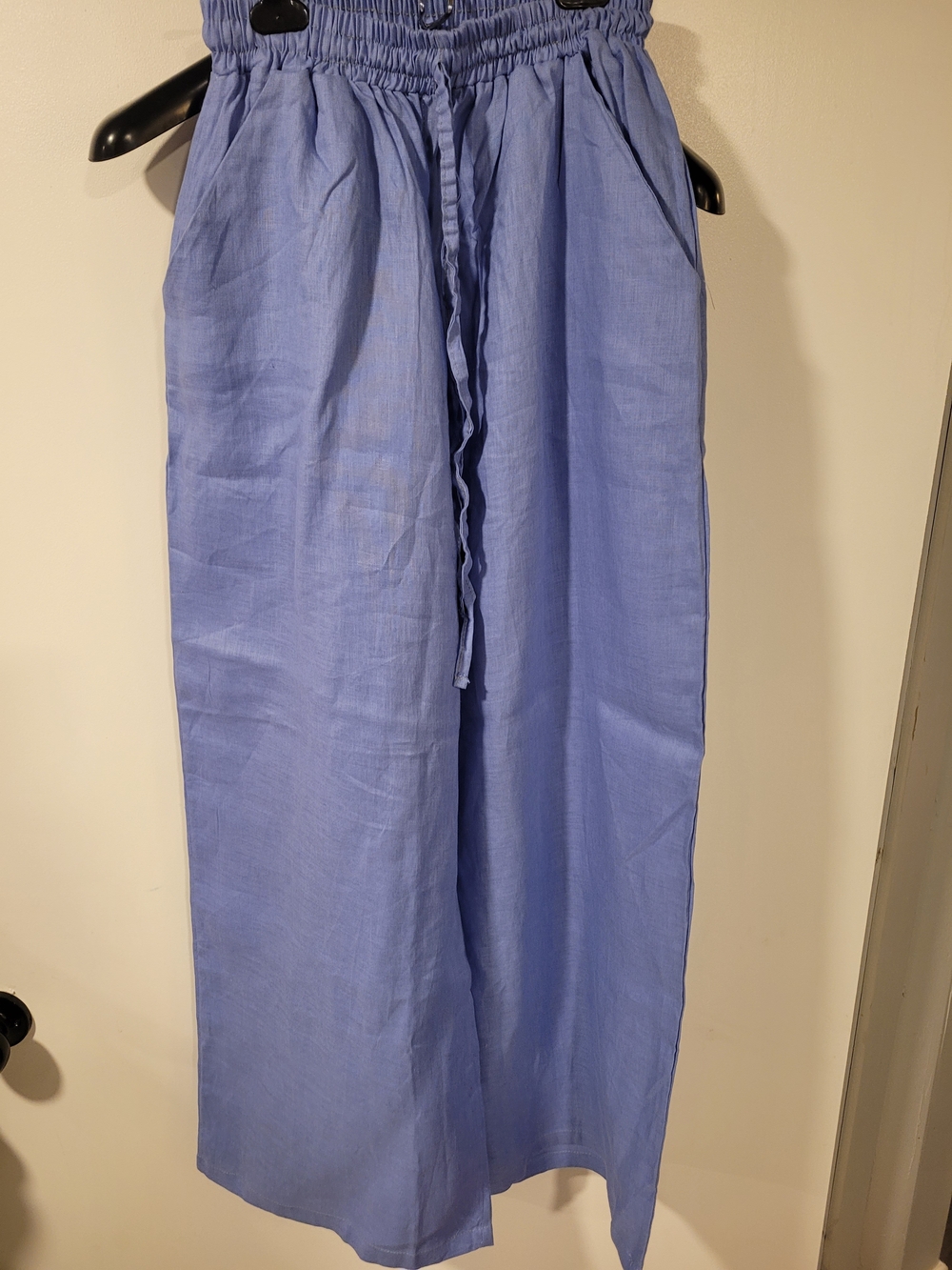 Light Blue Wide Leg Linen Pants